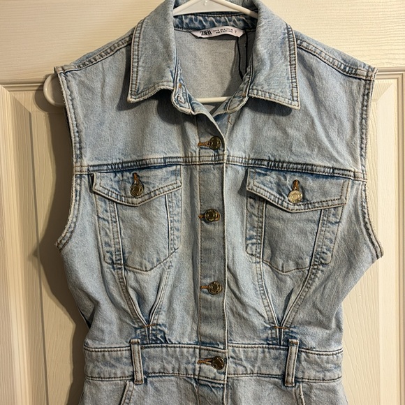 Zara Denim Mini Dress - Picture 4 of 10